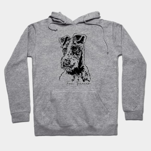 Fox Terrier dog portrait Hoodie by wilsigns